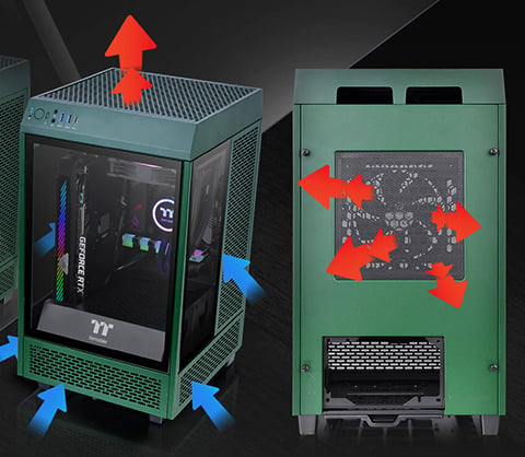 Thermaltake Tower 100 Racing Green Edition Tempered Glass Type-C